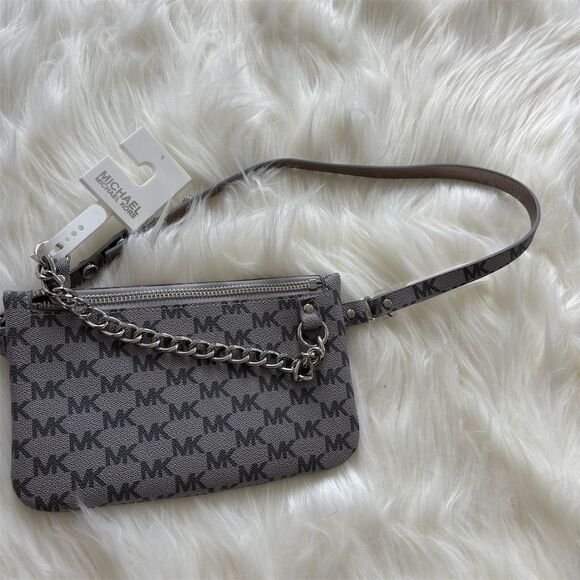 Michael Kors Accessories - Michael‎ Kors Women's Gray MK Logo Belt Bag Adjustable Sophisticated Style Sm